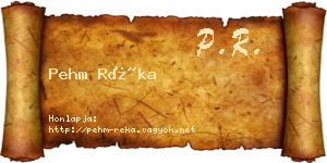 Pehm Réka névjegykártya
