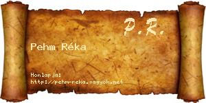 Pehm Réka névjegykártya
